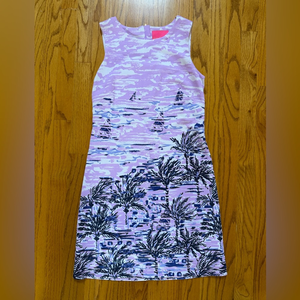 Lilly Pulitzer Lavender and Navy Blue Lined Tank Dress 
Women’s XS